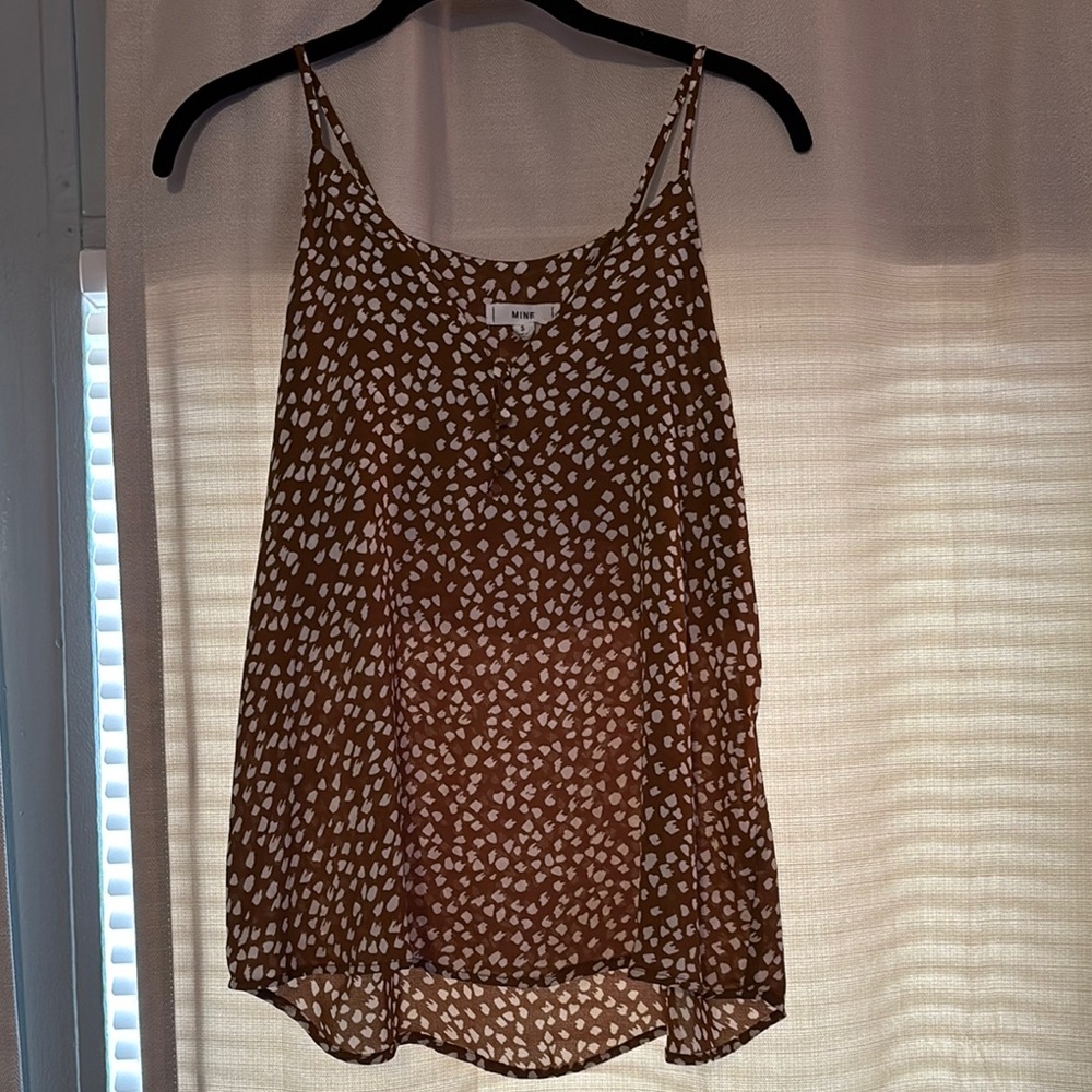 Brown and White Spotted Women's Top
